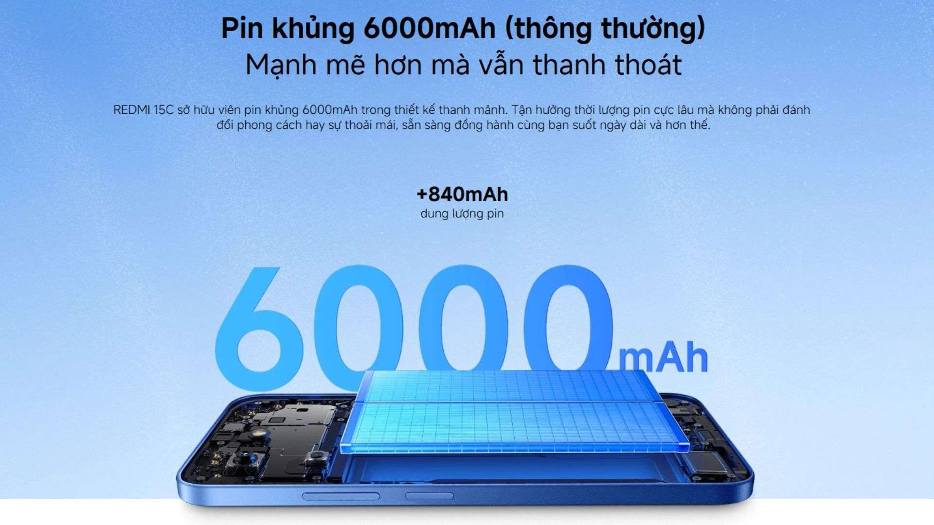 Pin dung lượng cao và sạc nhanh tiện lợi