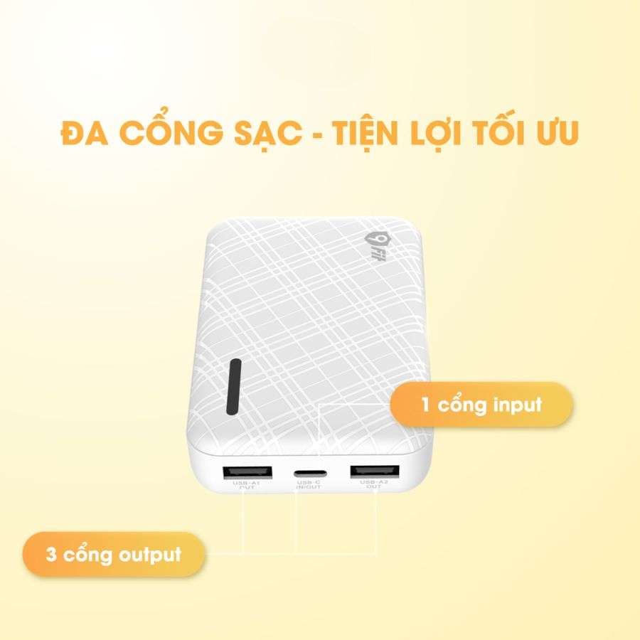 Pin sạc dự phòng Polymer 9Fit Lite 10000mAh 3 cổng in_out
