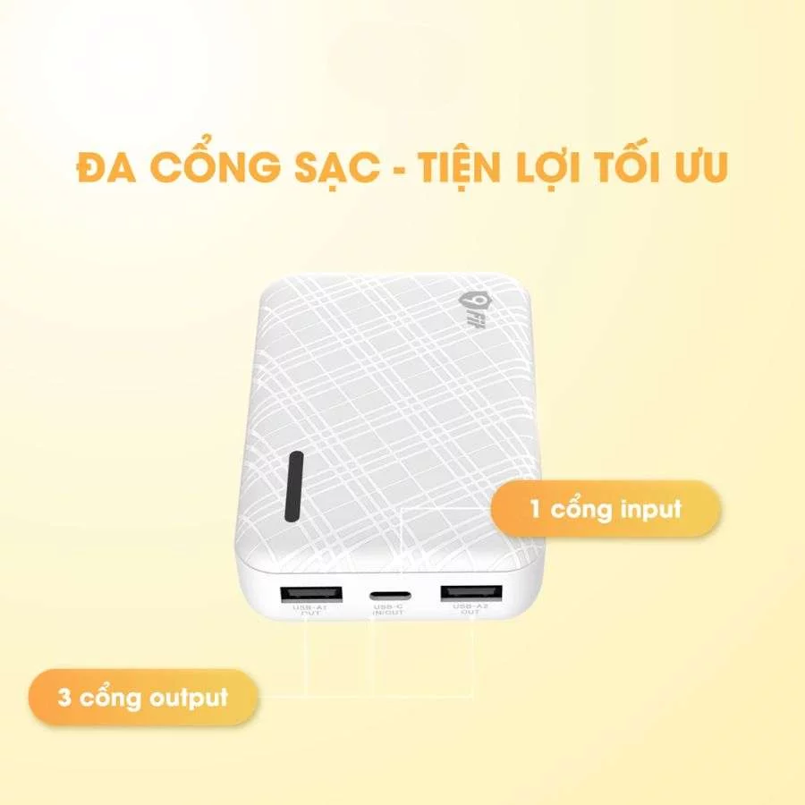 Pin sạc dự phòng Polymer 9Fit Lite 10000mAh 3 cổng in_out