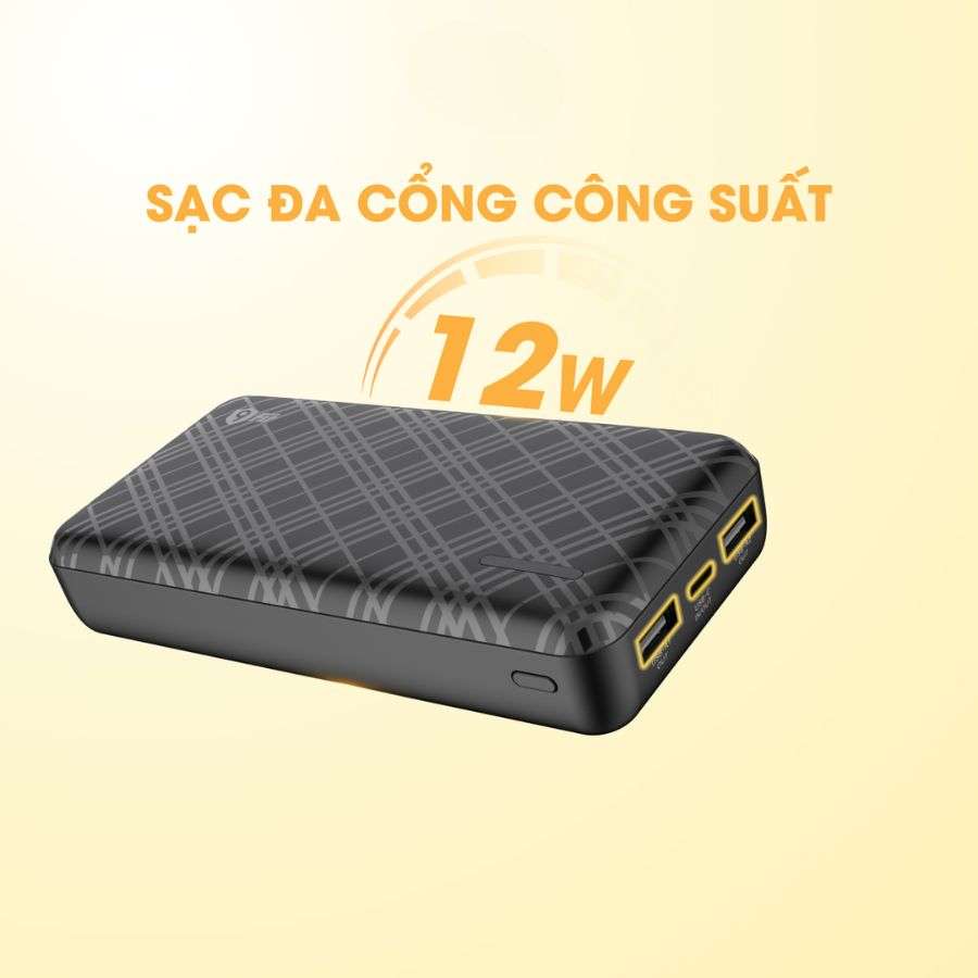 Pin sạc dự phòng Polymer 9Fit Lite 20000mAh công suất 12W