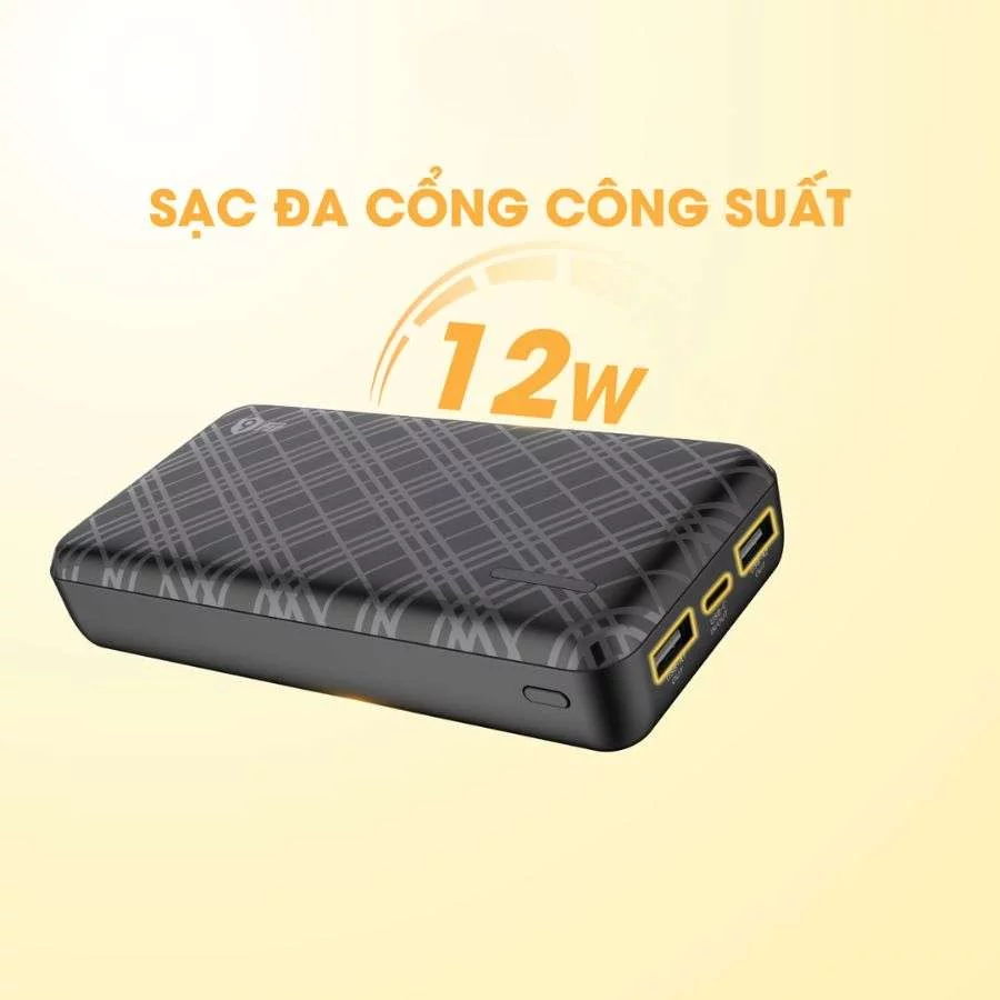 Pin sạc dự phòng Polymer 9Fit Lite 20000mAh công suất 12W