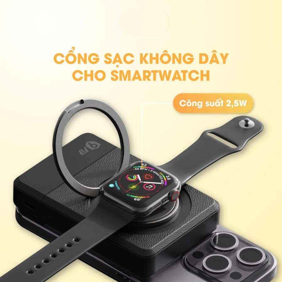 Pin sạc dự phòng Polymer 9Fit Pro Mag 10000mAh sạc cho đồng hồ