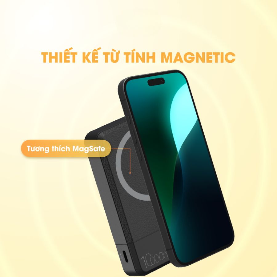 Pin sạc dự phòng Polymer 9Fit Pro Mag 10000mAh từ tính