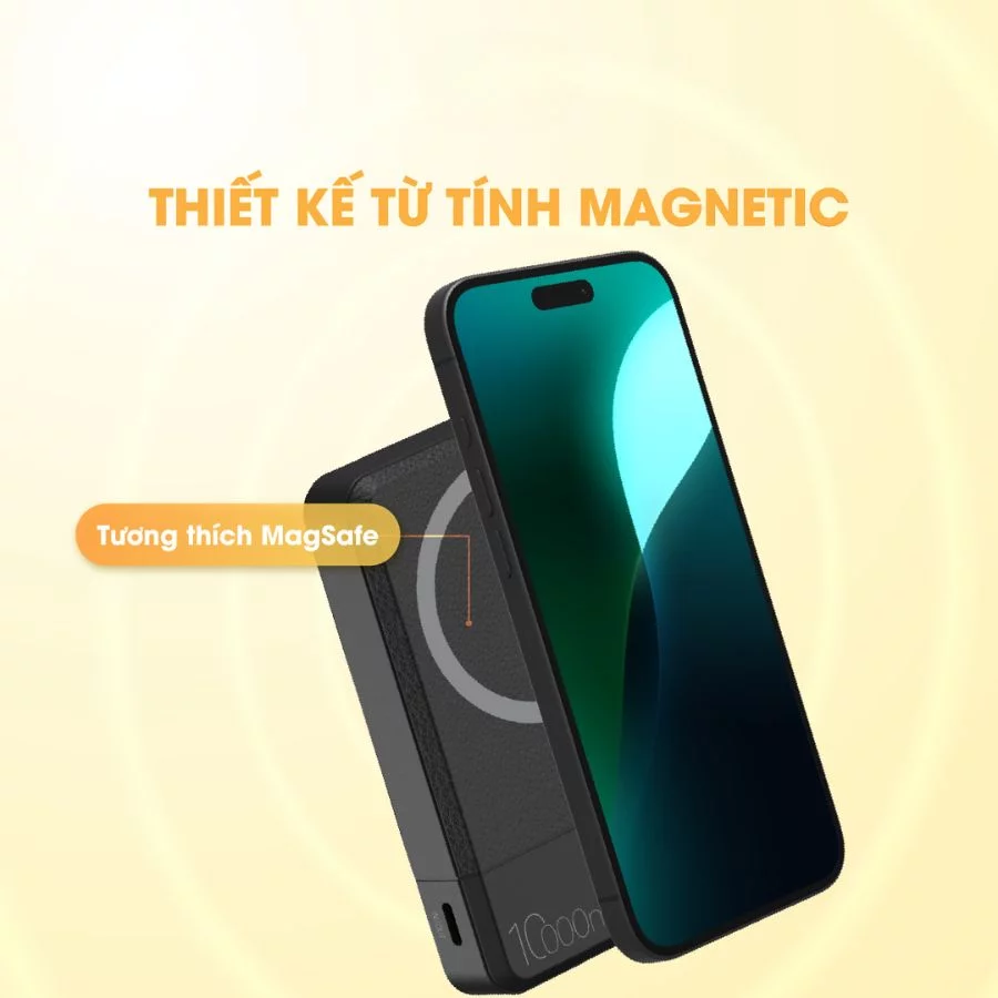 Pin sạc dự phòng Polymer 9Fit Pro Mag 10000mAh từ tính