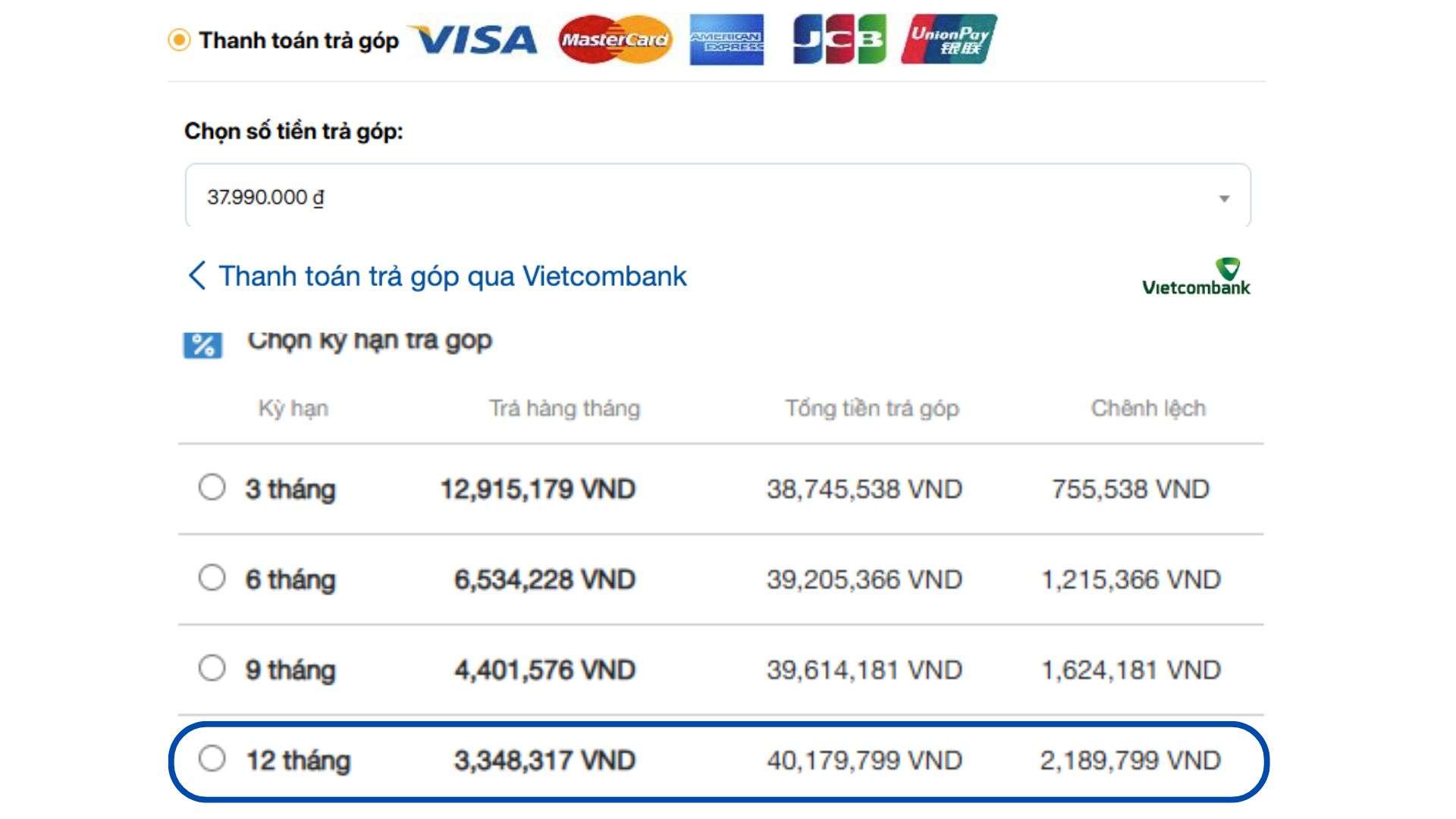 Trả góp iPhone 17 Pro Max 256GB qua thẻ Vietcombank