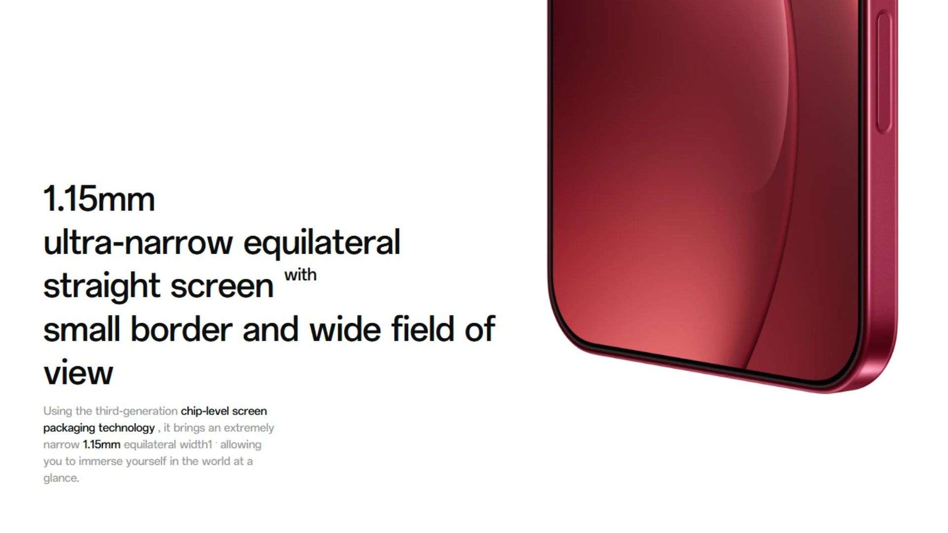 Viền màn hình siêu mỏng 1.15mm