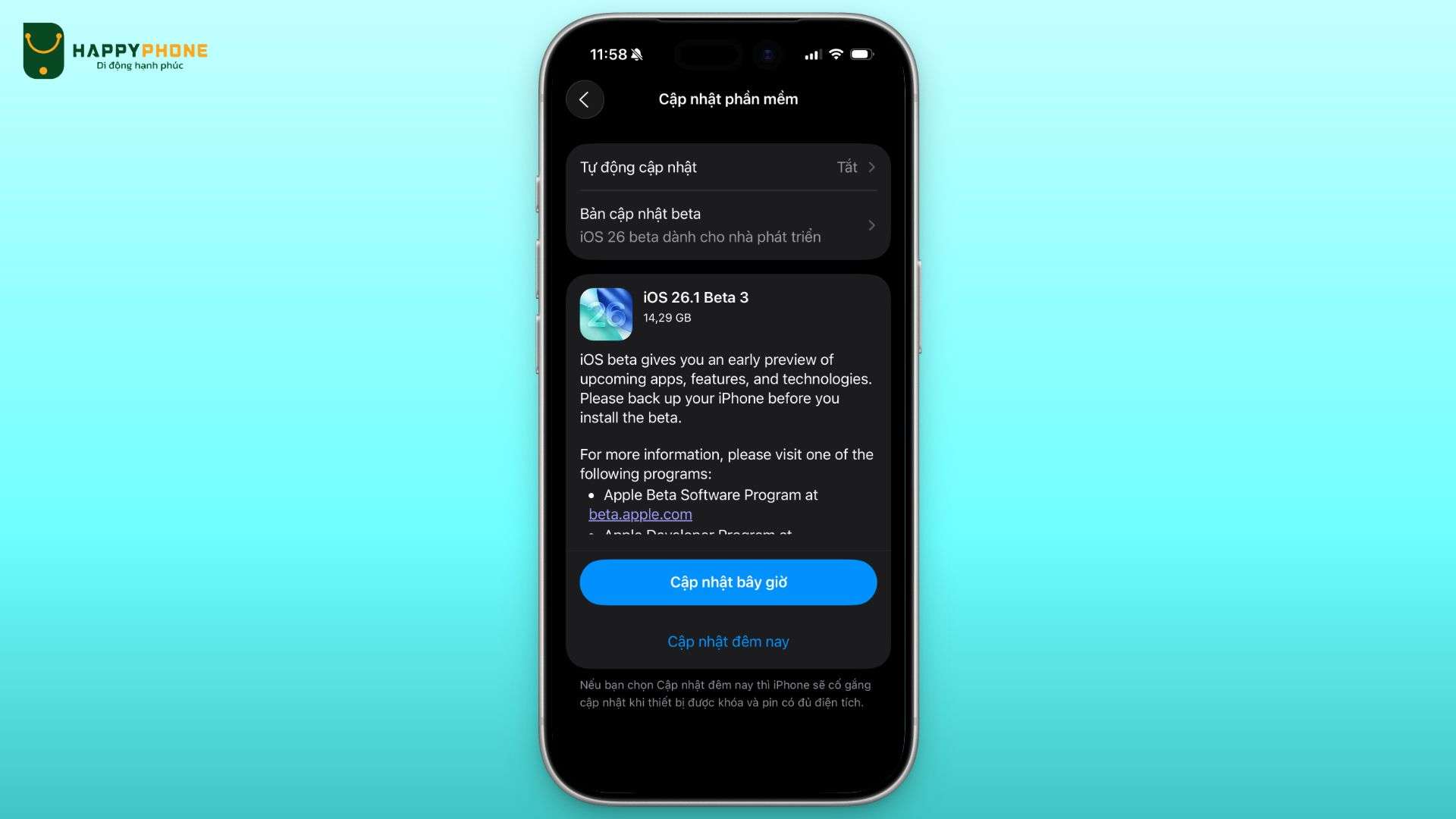 iOS 26.1 Beta 3 chính thức ra mắt có gì mới