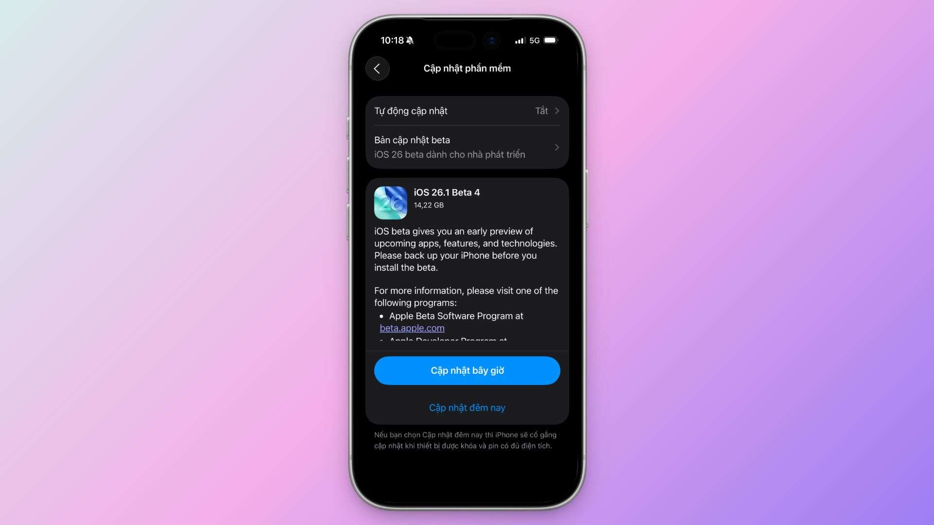 iOS 26.1 Beta 4 chính thức ra mắt có gì mới