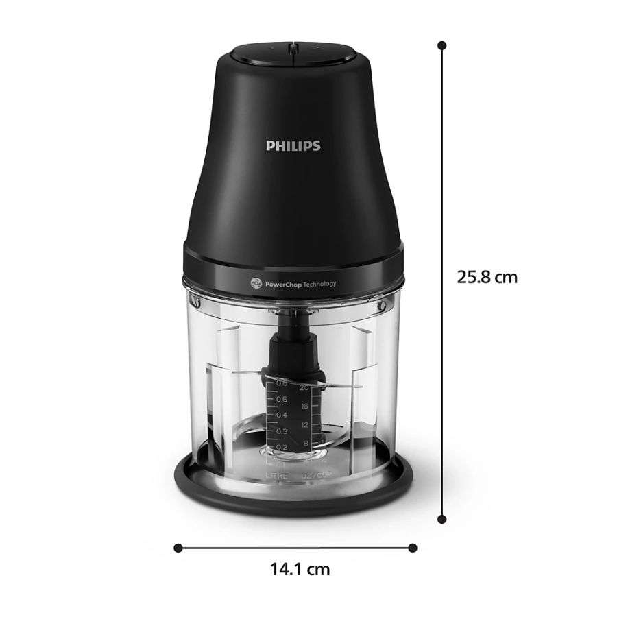 Máy xay thịt đa năng PHILIPS 1L HR1501_00 kích thước