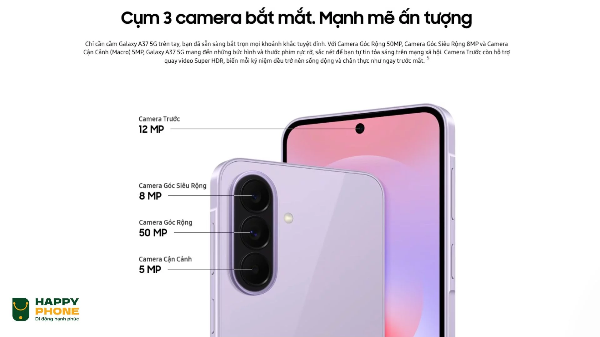 Camera 50MP OIS tích hợp Galaxy AI thông minh