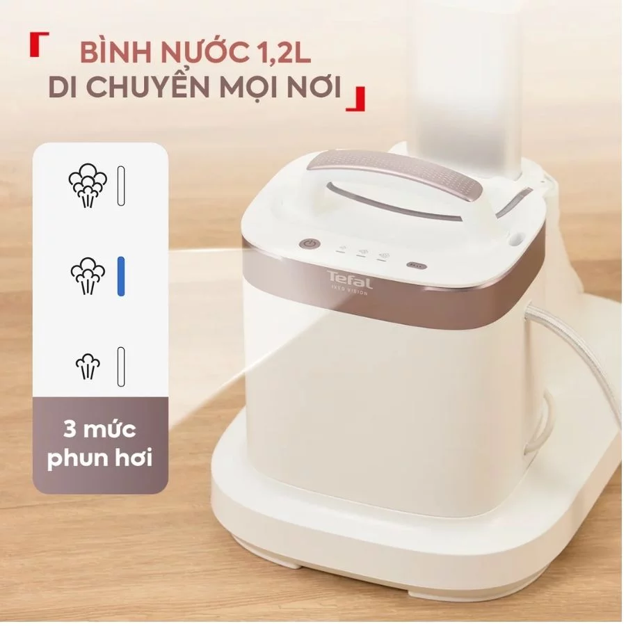 Bàn ủi hơi nước đứng Tefal IXEO Vision QT1811E0 bình nước 1.2L