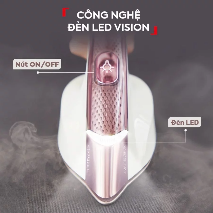 Bàn ủi hơi nước đứng Tefal IXEO Vision QT1811E0 công nghệ LED