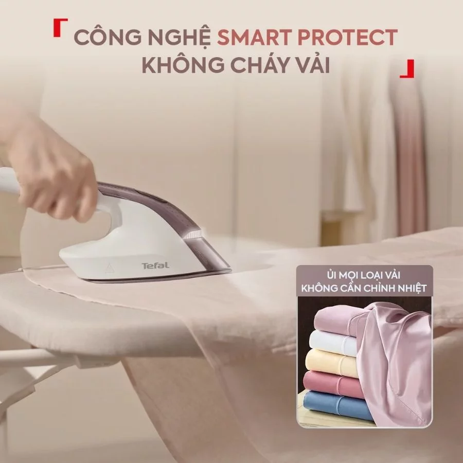 Bàn ủi hơi nước đứng Tefal IXEO Vision QT1811E0 công nghệ smart protect
