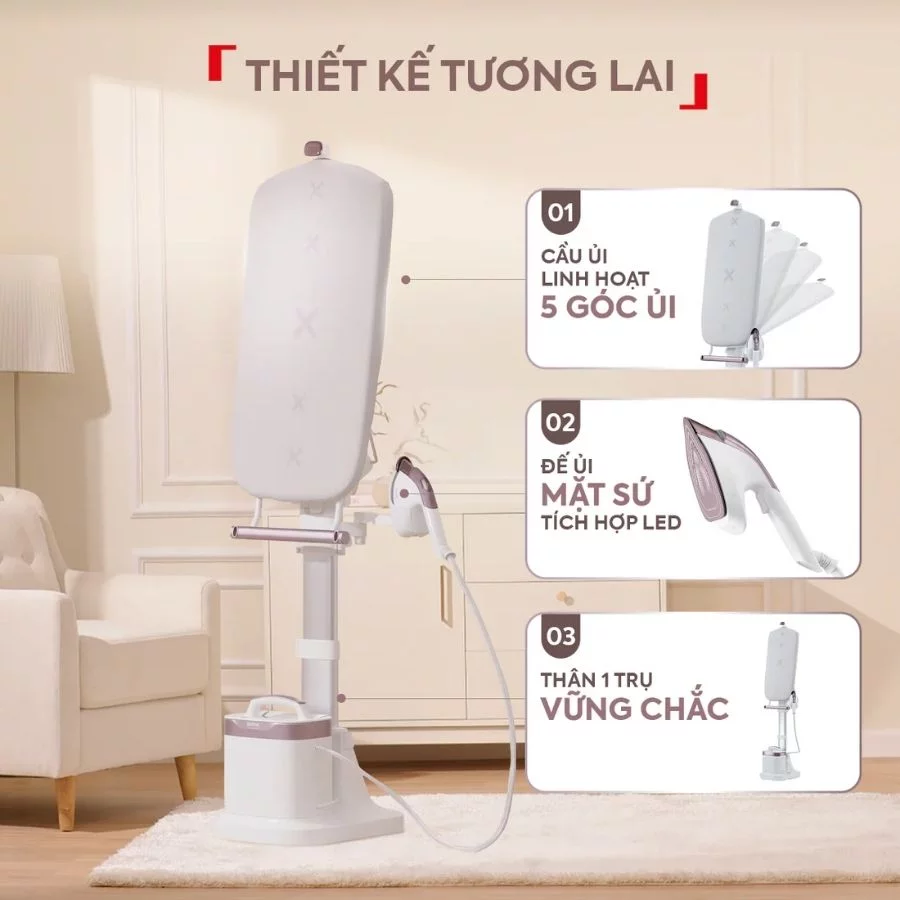 Bàn ủi hơi nước đứng Tefal IXEO Vision QT1811E0 thiết kế