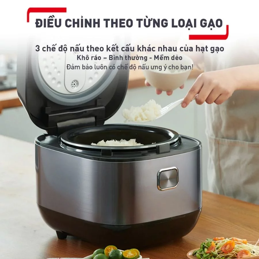 Nồi cơm điện tử Tefal Delirice Plus RK776B68 – 1.8L chế độ nấu