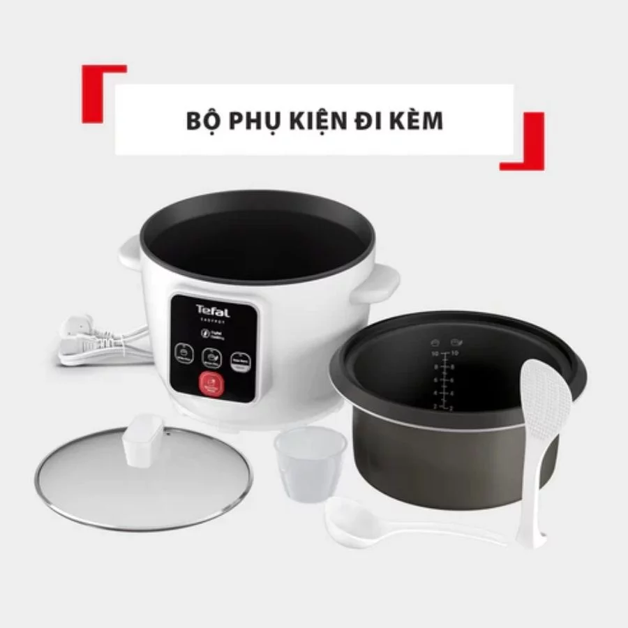 Nồi cơm điện tử Tefal Easy Pot RK1071Y0 – 1.8L phụ kiện