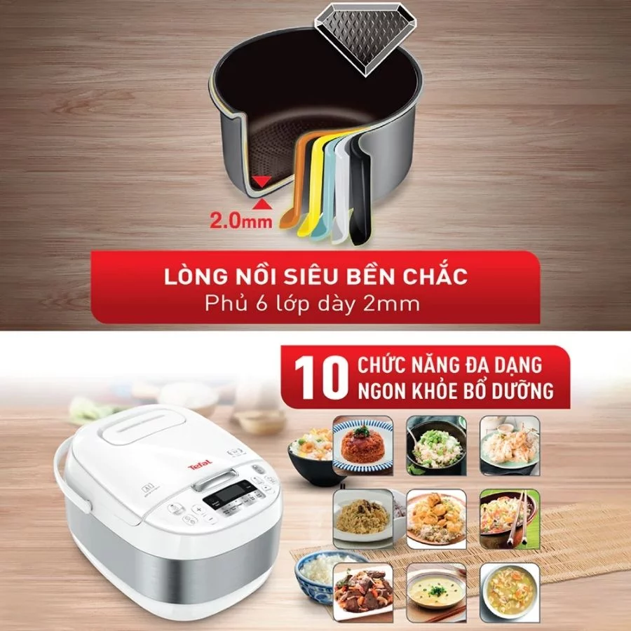 Nồi cơm điện tử Tefal RK752168 – 1.8L chức năng nấu