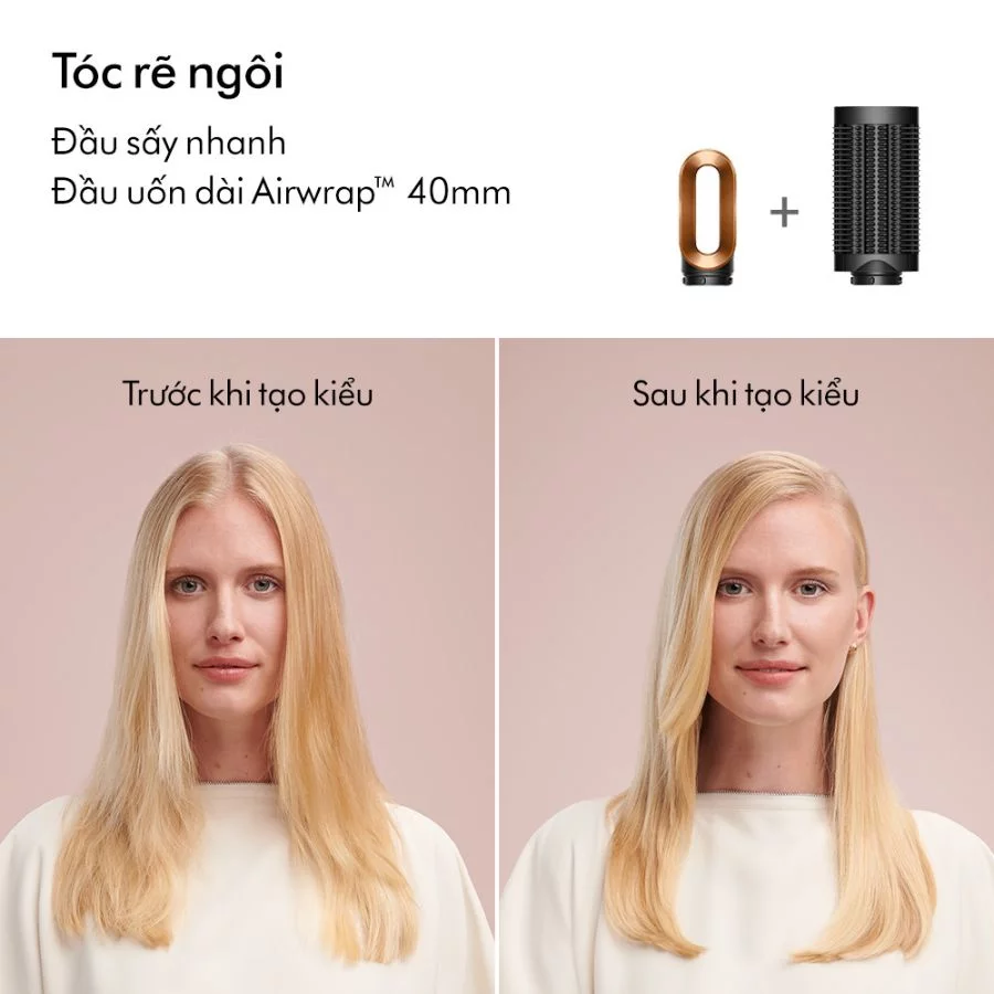 Máy tạo kiểu tóc đa năng và sấy khô Dyson Airwrap™ Origin kiểu tóc rẽ ngôi